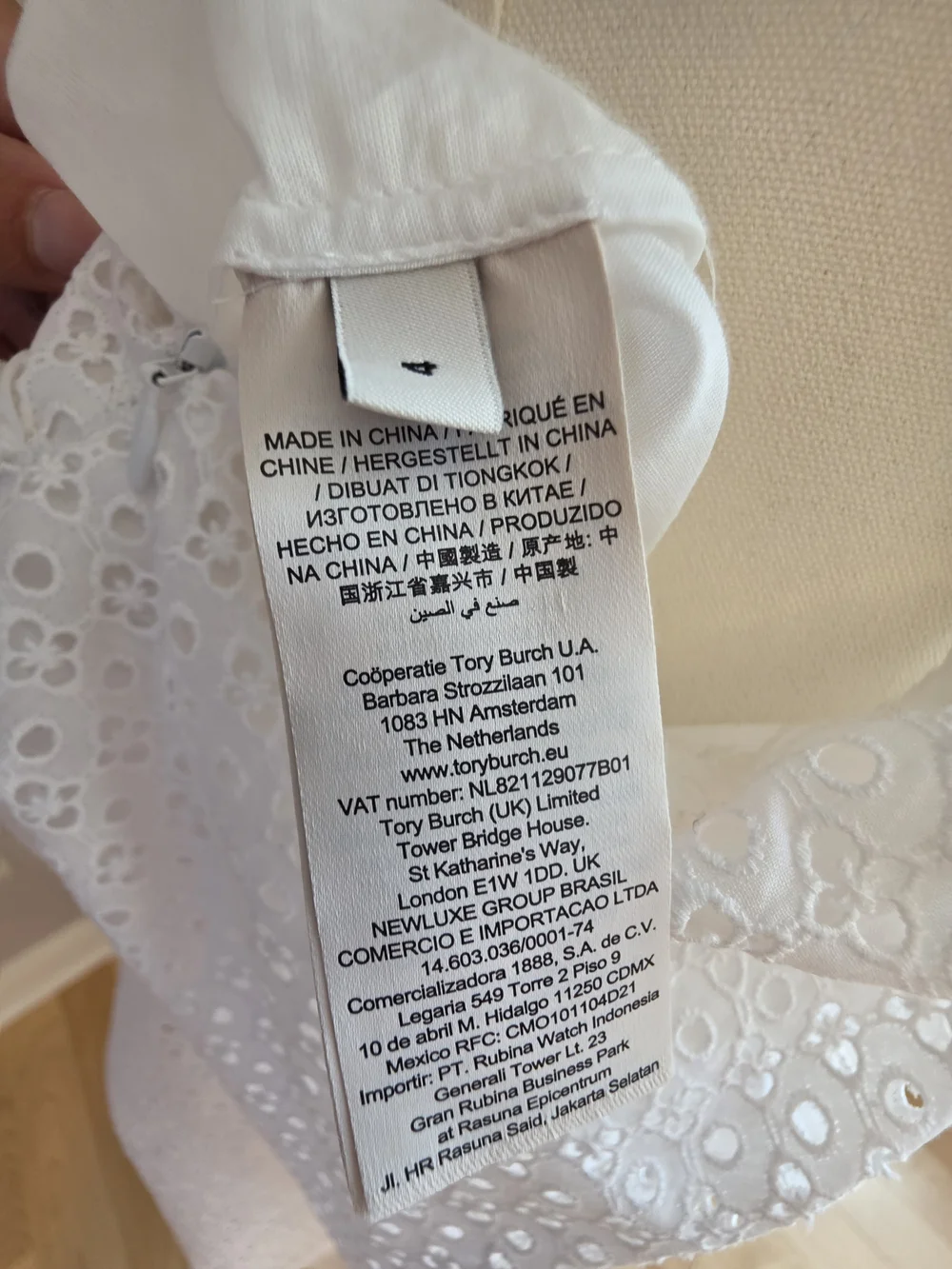 Tory Burch White Eyelet Smocked-Waist Midi Dress